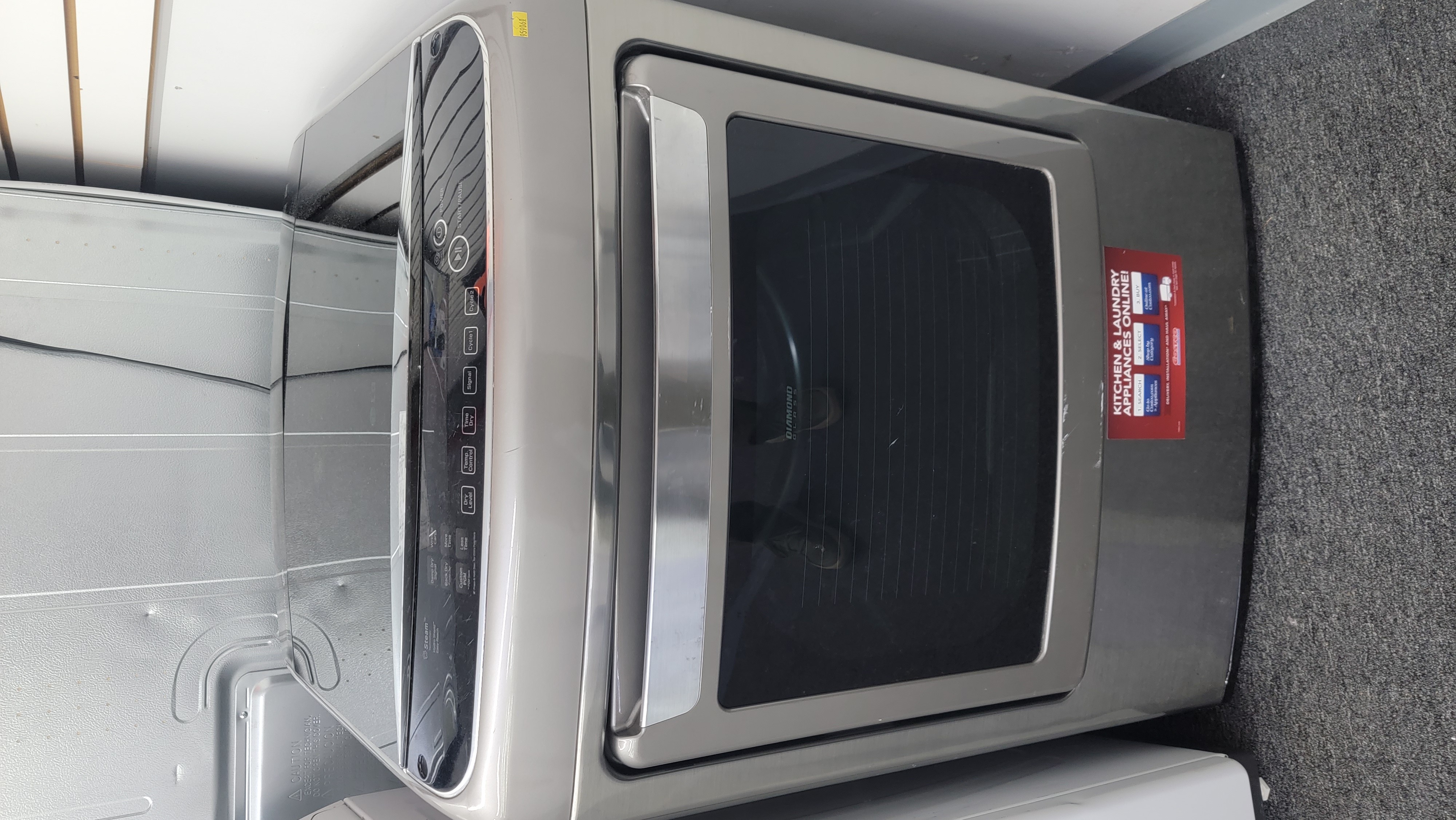 LG DLEY1701V 7.3 cu ft Electric Steam Dryer Graphite