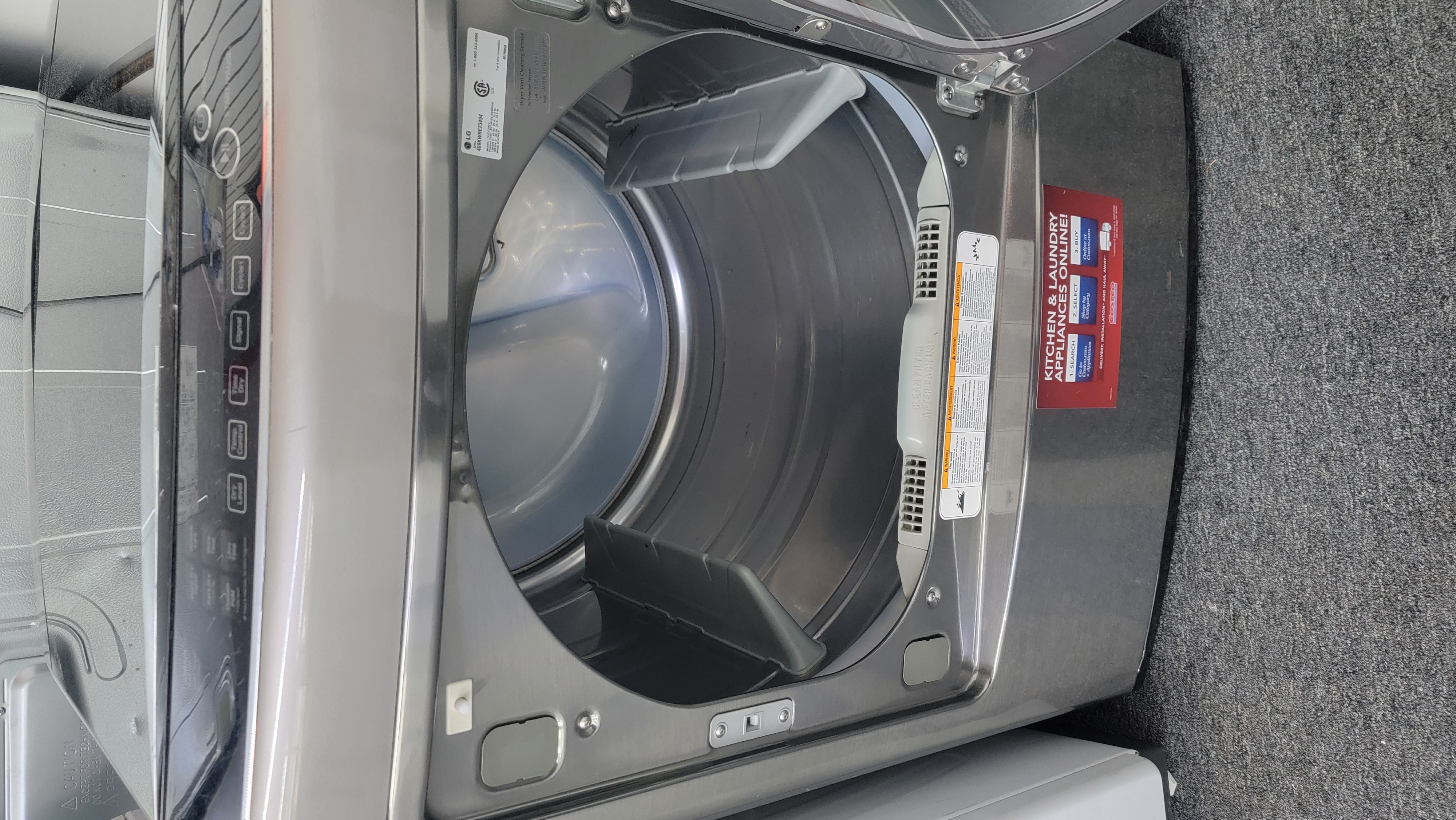 LG DLEY1701V 7.3 cu ft Electric Steam Dryer Graphite photo 2