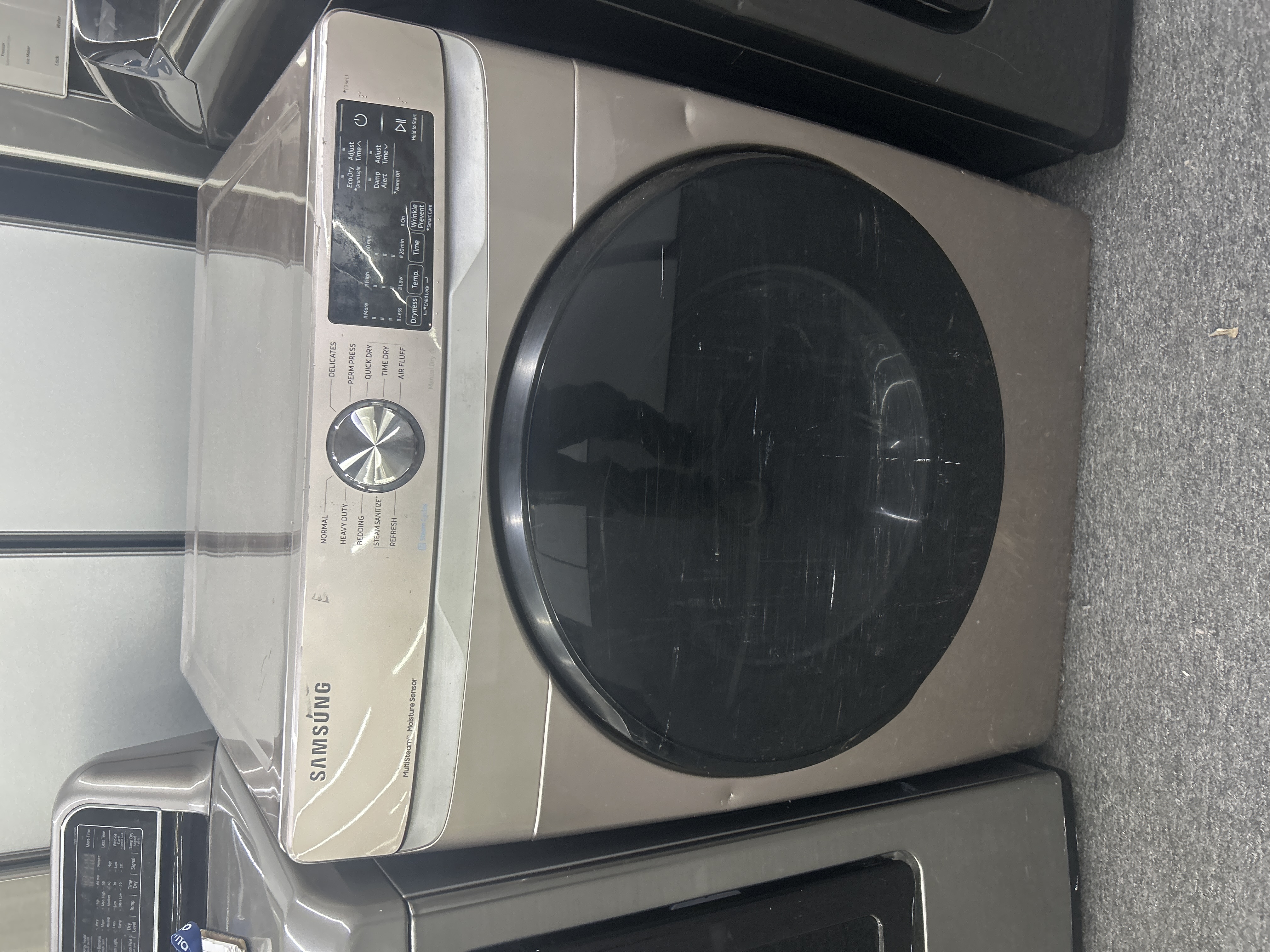 Samsung 7.5 cu ft Electric Dryer Steam Sanitize+ Champagne